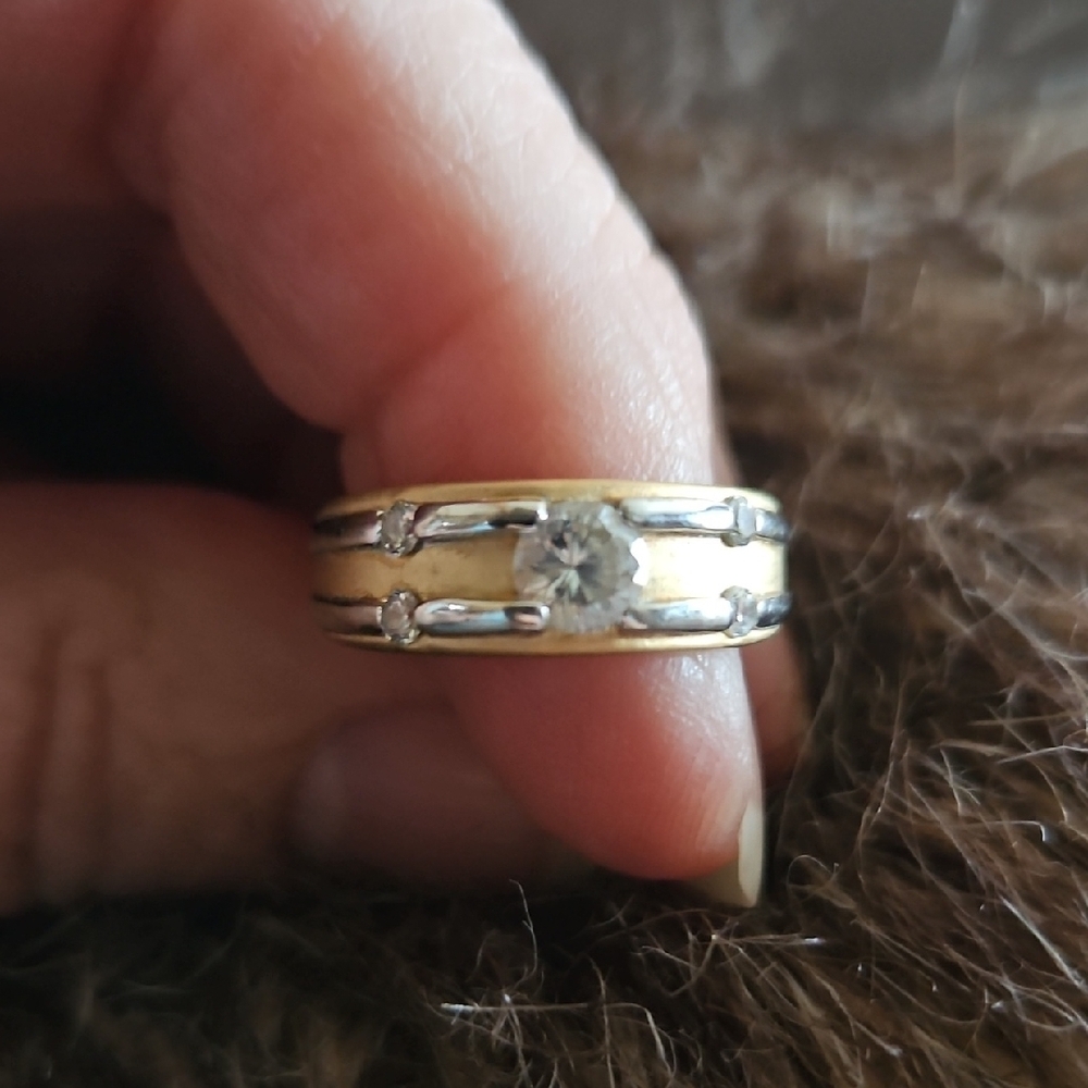 Gold and Silver Women's Ring RSC 18K GP